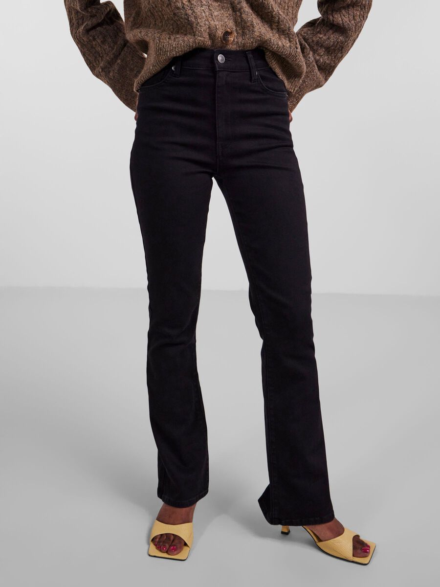 Y.A.S YASVINNIE FLARED JEANS, Black, highres - 26028128_Black_003.jpg