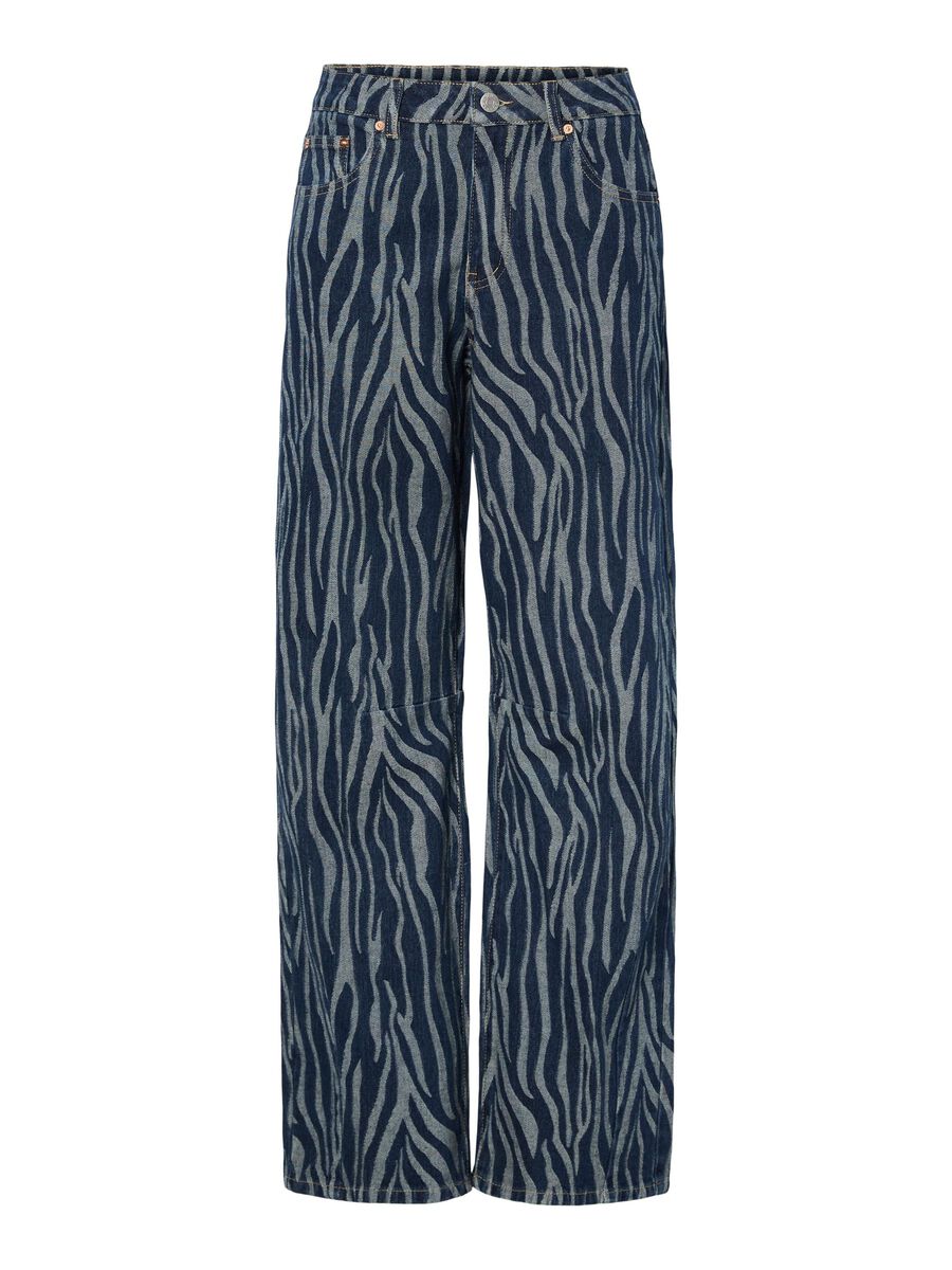 YAS YASLORA MW BARREL FIT JEANS, Dark Blue Denim, highres - 26038342_DarkBlueDenim_1208581_001.jpg