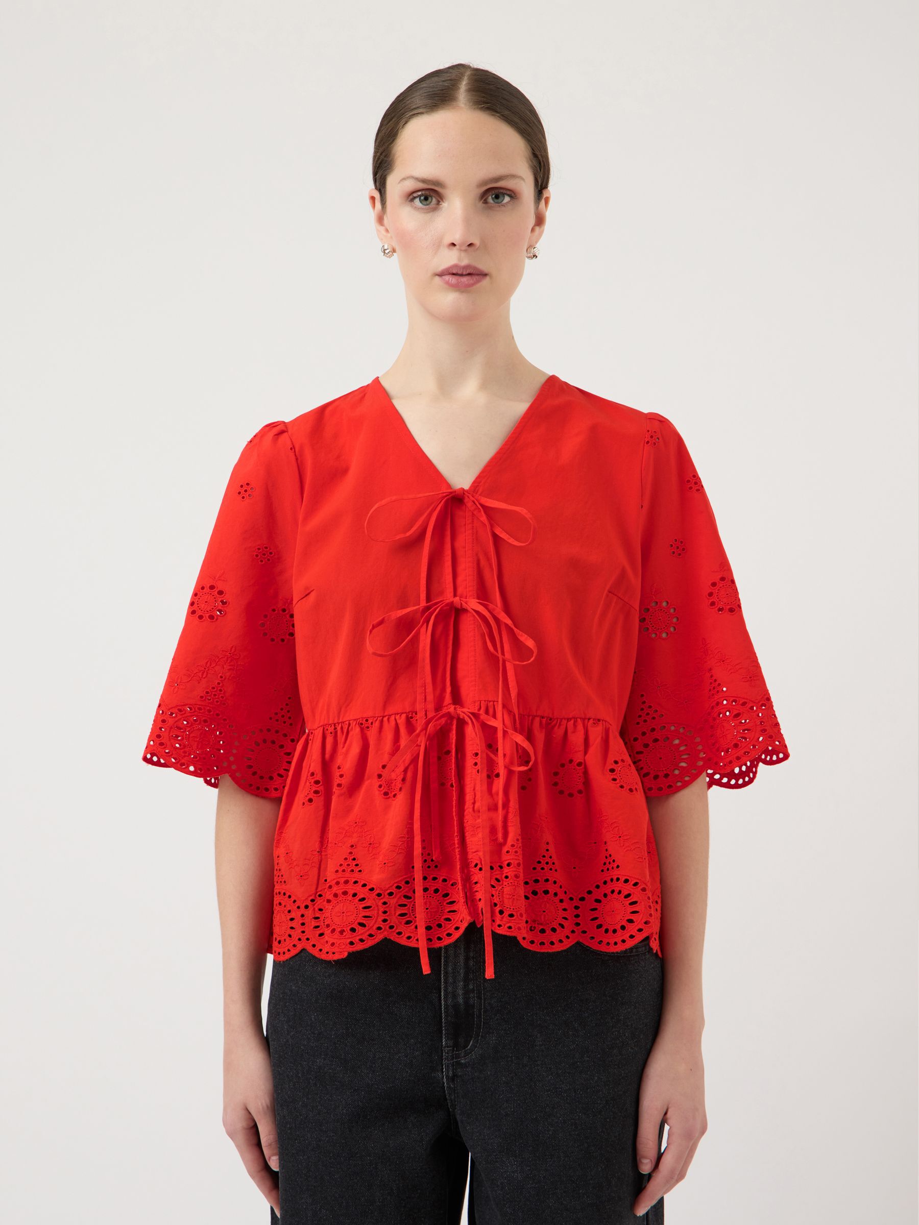 YASCORNELIA 2/4 TIE BLOUSE | Red | YAS® Sweden