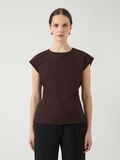 Product image thumbnail - YASGENEVIEVE  CAP SLEEVE TOP, Coffee Bean | 1
