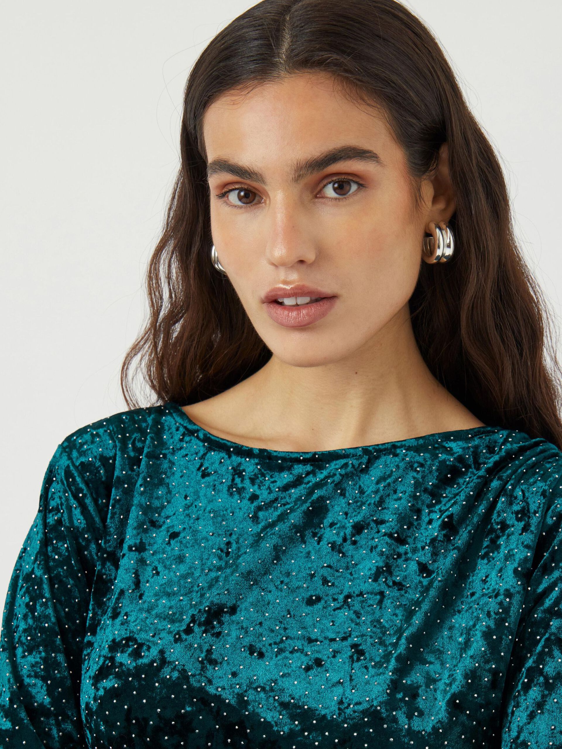 Carousel image - YASTILLIA FLUWEEL MAXI-JURK, Ponderosa Pine | 3