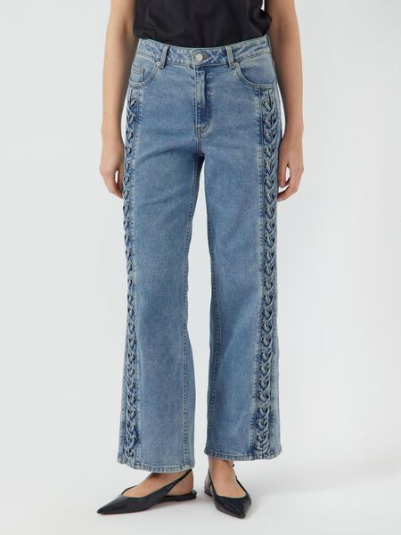 YAS YASEYLA HIGH WAISTED JEANS, Medium Blue Denim, highres - 26038258_MediumBlueDenim_003.jpg