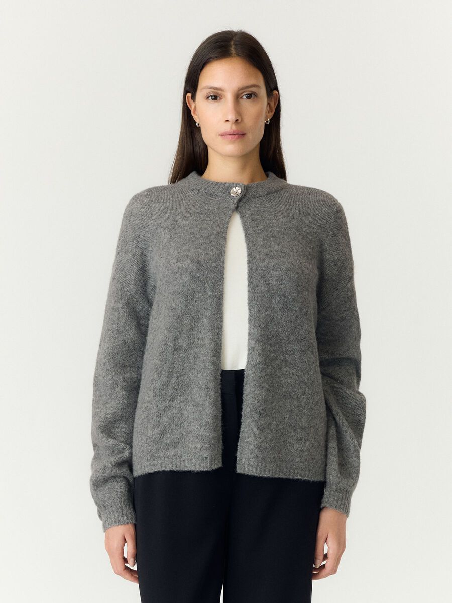 Product tile image YASENYA  KNITTED CARDIGAN, Light Grey Melange 26041369_LightGreyMelange_1311273