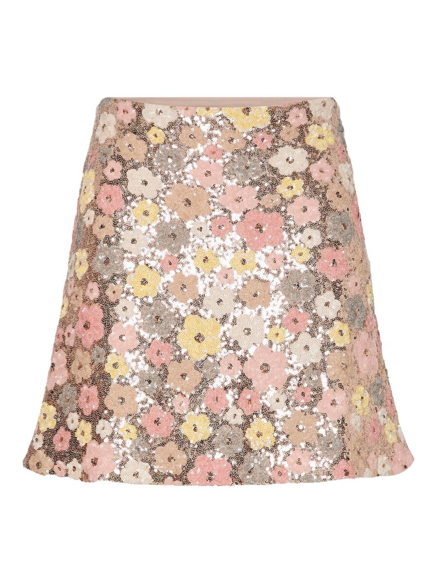 YAS YASLALEA HW SEQUIN SHORT SKIRT, French Vanilla, highres - 26037763_FrenchVanilla_1189399_001.jpg