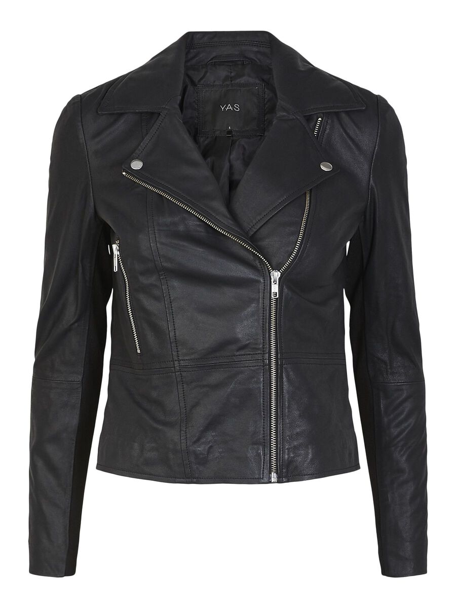 YAS YASSOPHIE LÄDERSYDD BIKERJACKA, Black, highres - 26018510_Black_001.jpg