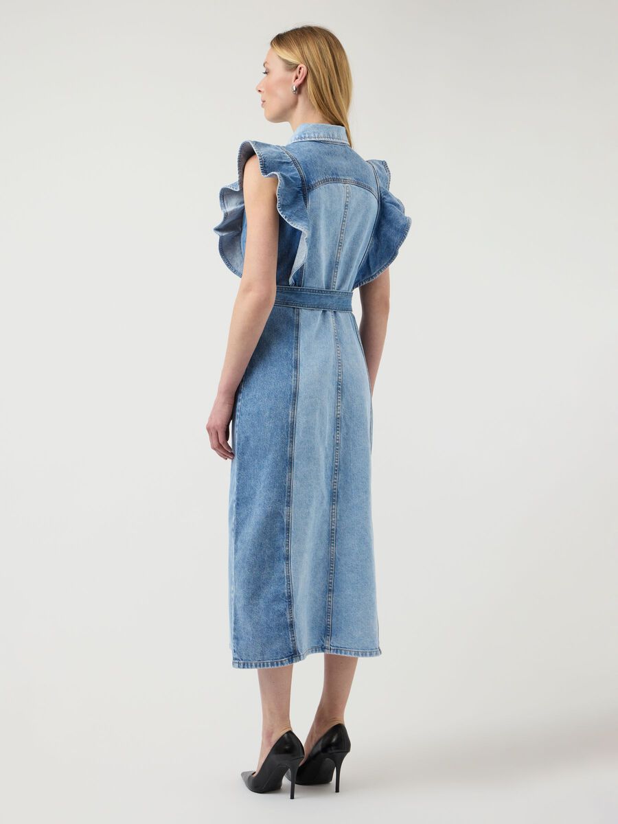 Carousel image - YASCAWI DENIM  MIDI DRESS, Medium Blue Denim | 2