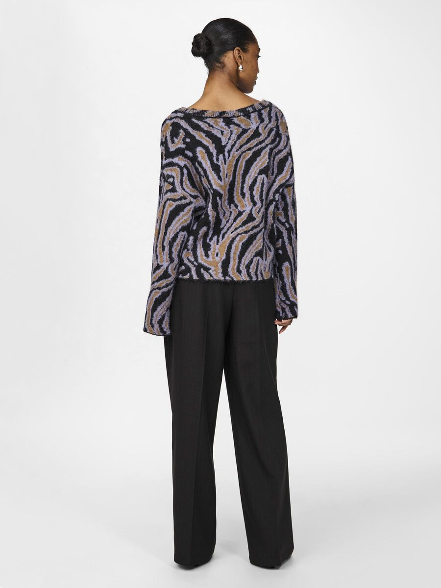 YAS YASNURA STRIKKET CARDIGAN, Black, highres - 26035928_Black_1148479_004.jpg