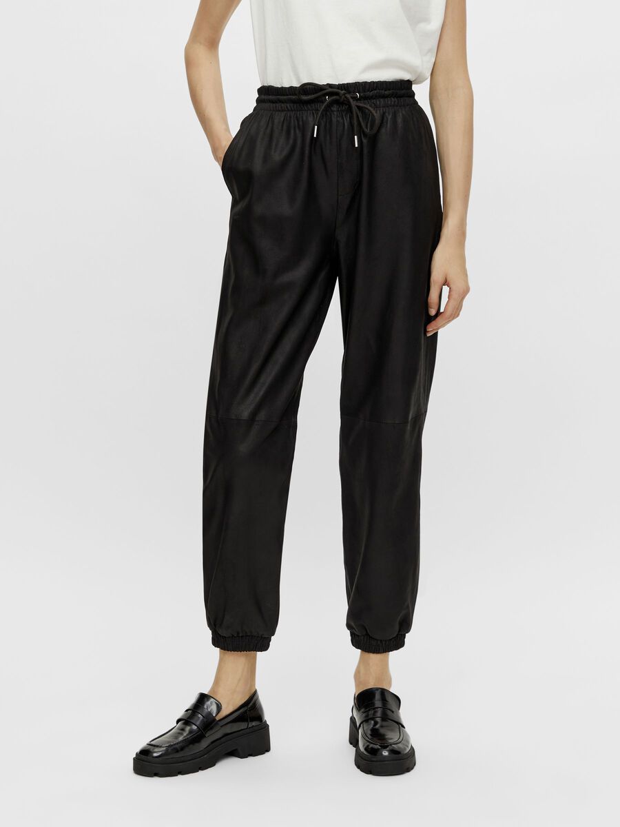 Y.A.S YASRILJA PANTALONI IN PELLE, Black, highres - 26025817_Black_003.jpg