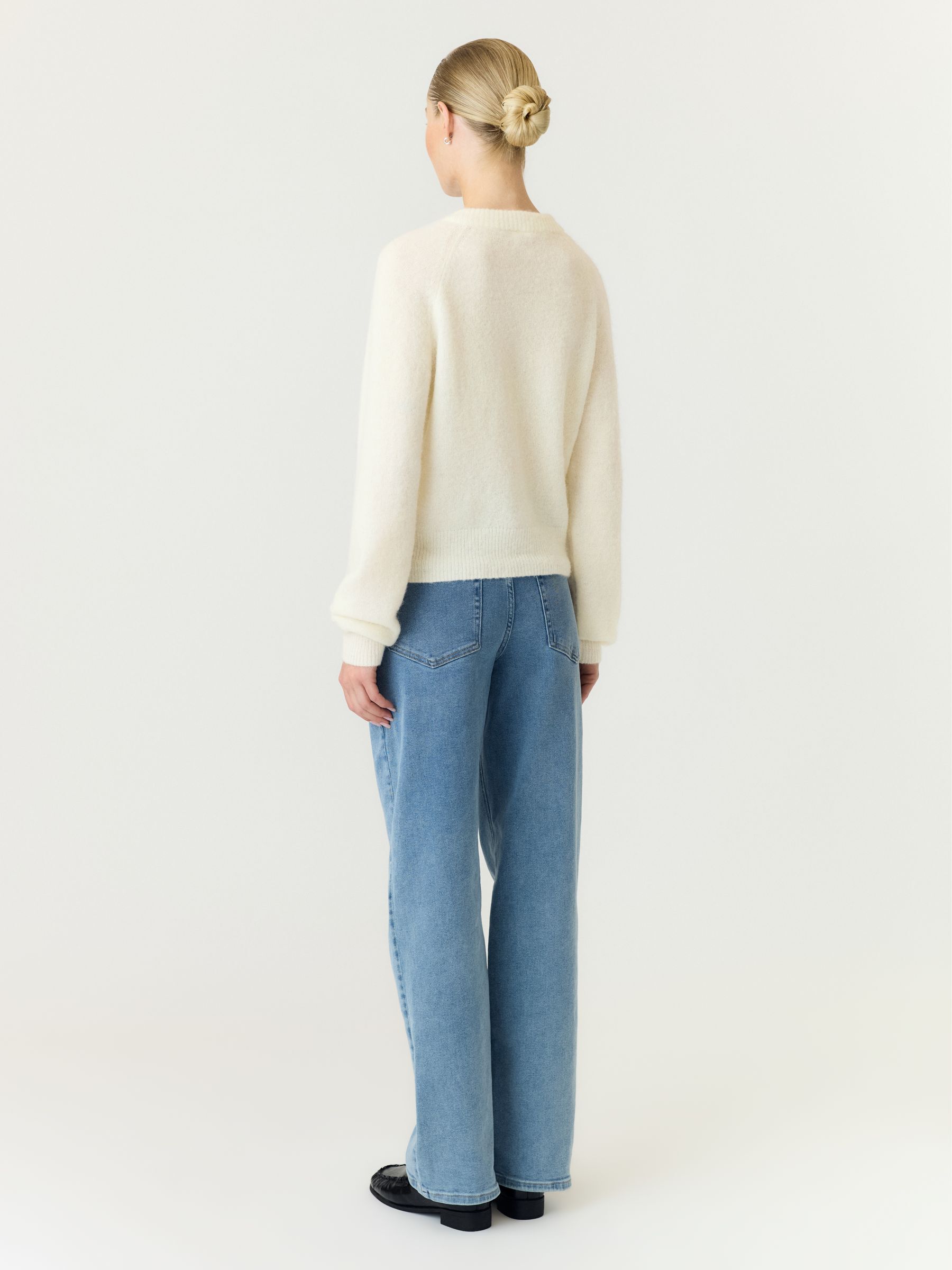 YASJOHI WOOL BLEND STRIKKET CARDIGAN | Hvit | YAS® Norge
