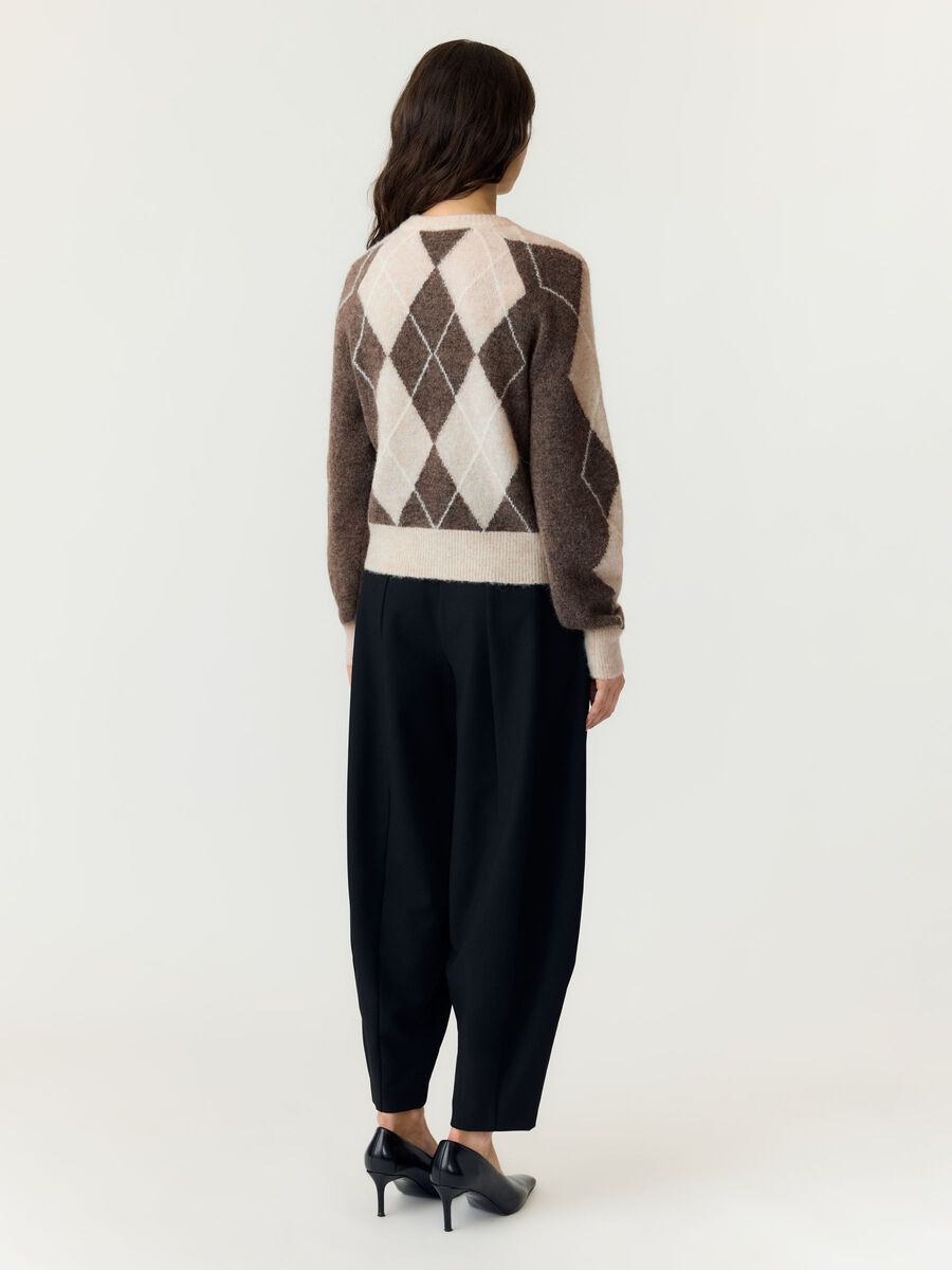 Carousel image 2 YASJOHI WOOL BLEND KNITTED CARDIGAN, Oatmeal