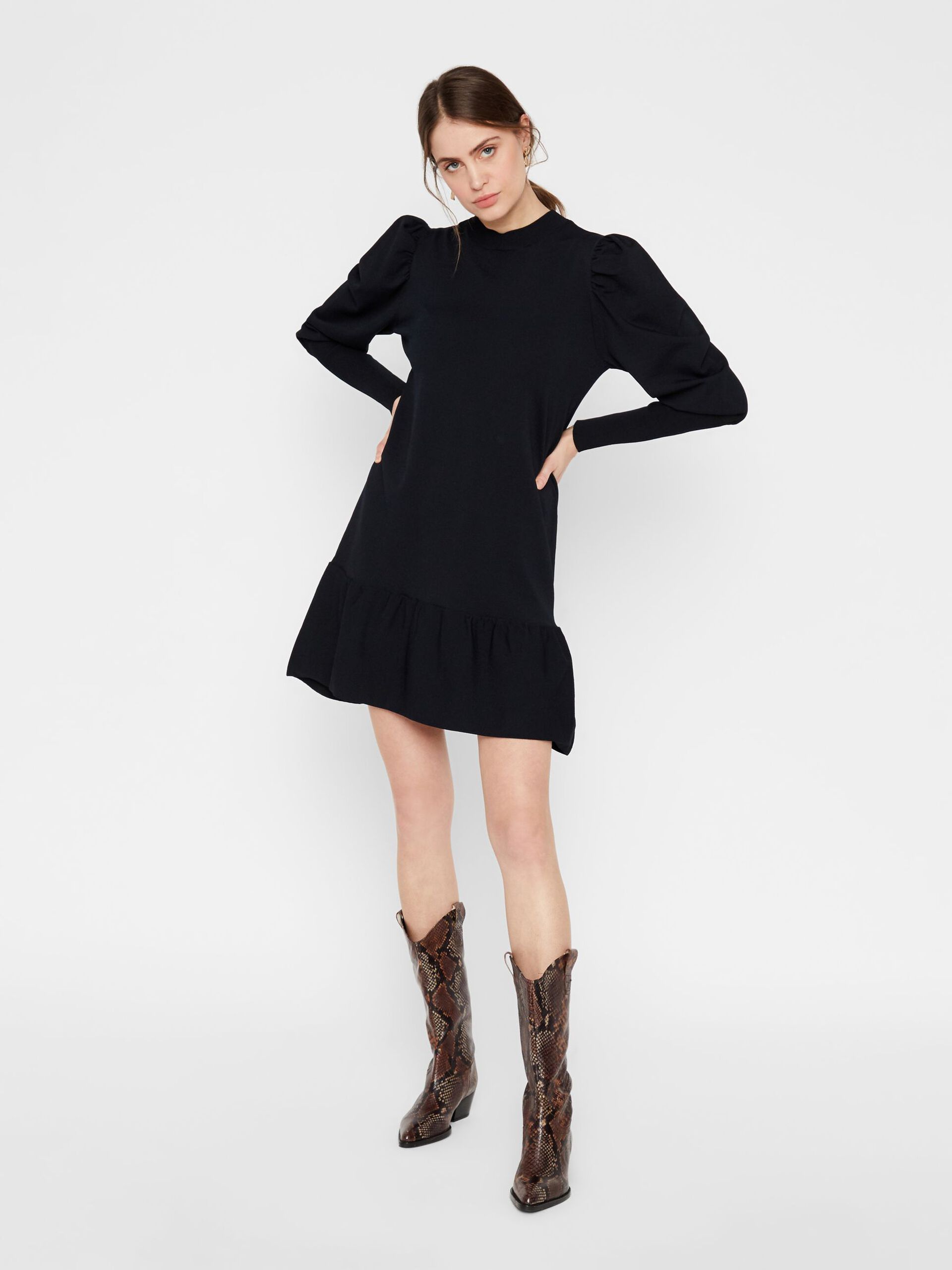 Carousel image - YASINES KNITTED DRESS, Black | 4
