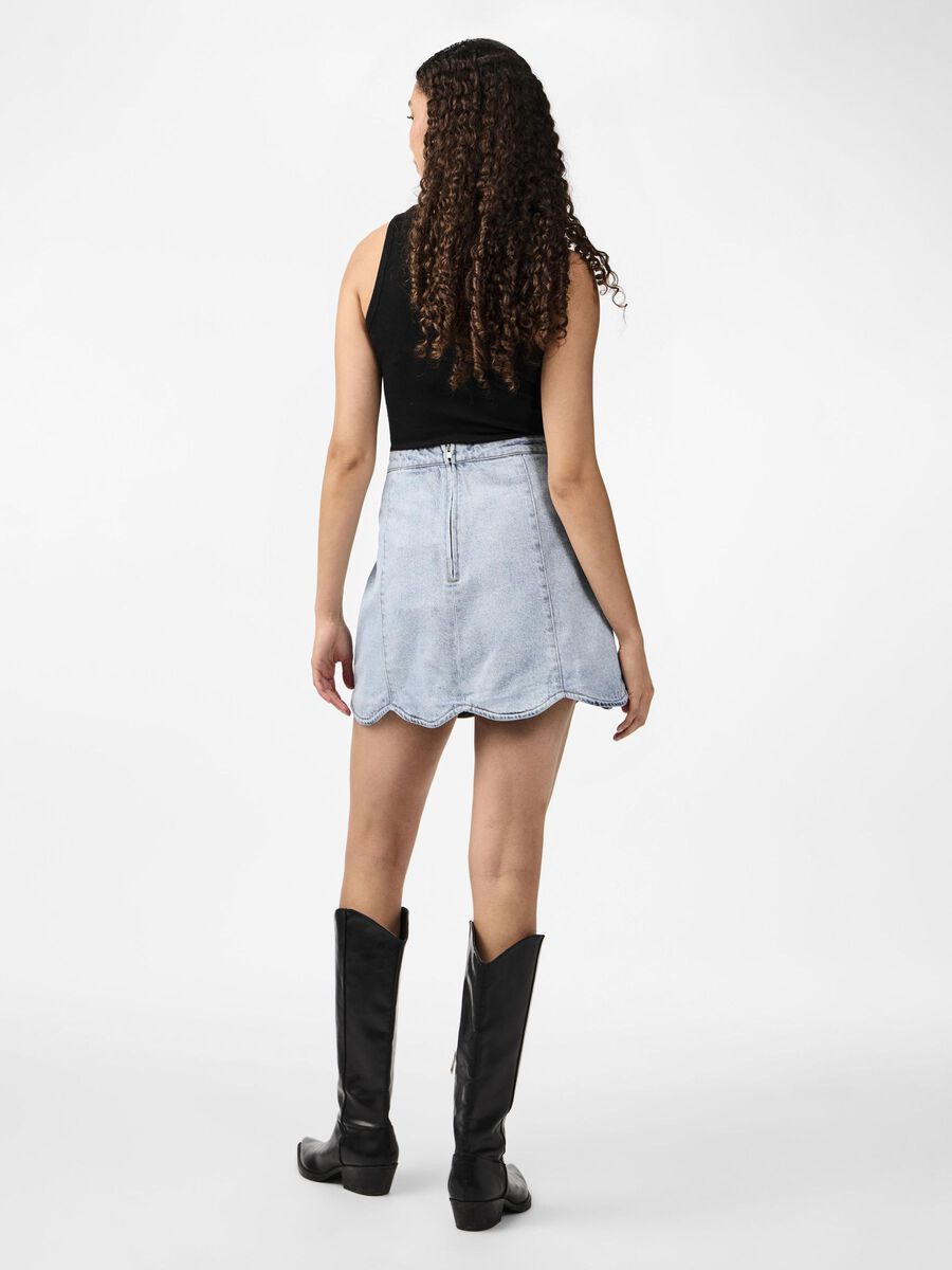 Product carousel image - YASSCALLOP DENIM SKIRT, Light Blue Denim | 2
