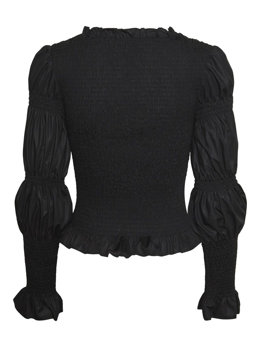 Carousel image - YASCHEMMA SMOCK BLOUSE, Black | 6