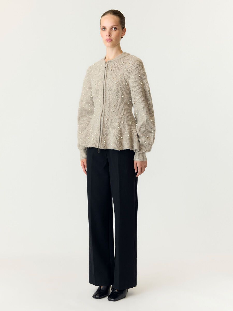 Yaspemina - ml cardigan en maille, couleur: fungi, beige, vue de d&eacute;tail