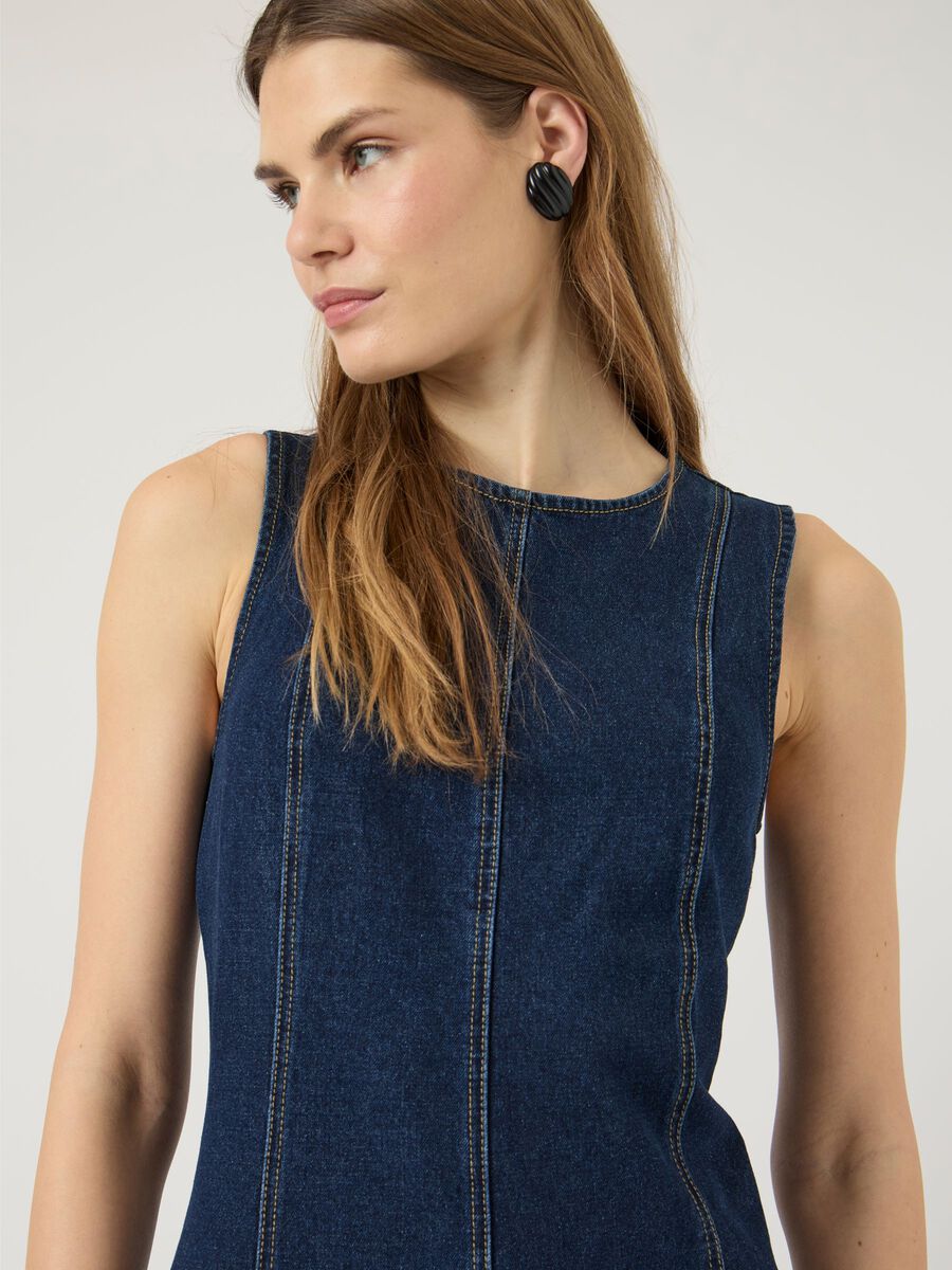 Carousel image - YASTOVE LONG  DENIM DRESS, Medium Blue Denim | 3