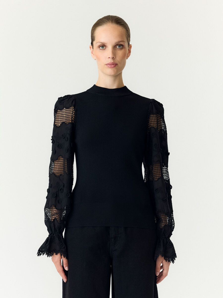 Product tile image YASMIKKE - ML - MAILLE PULLOVER, Black 26040374_Black