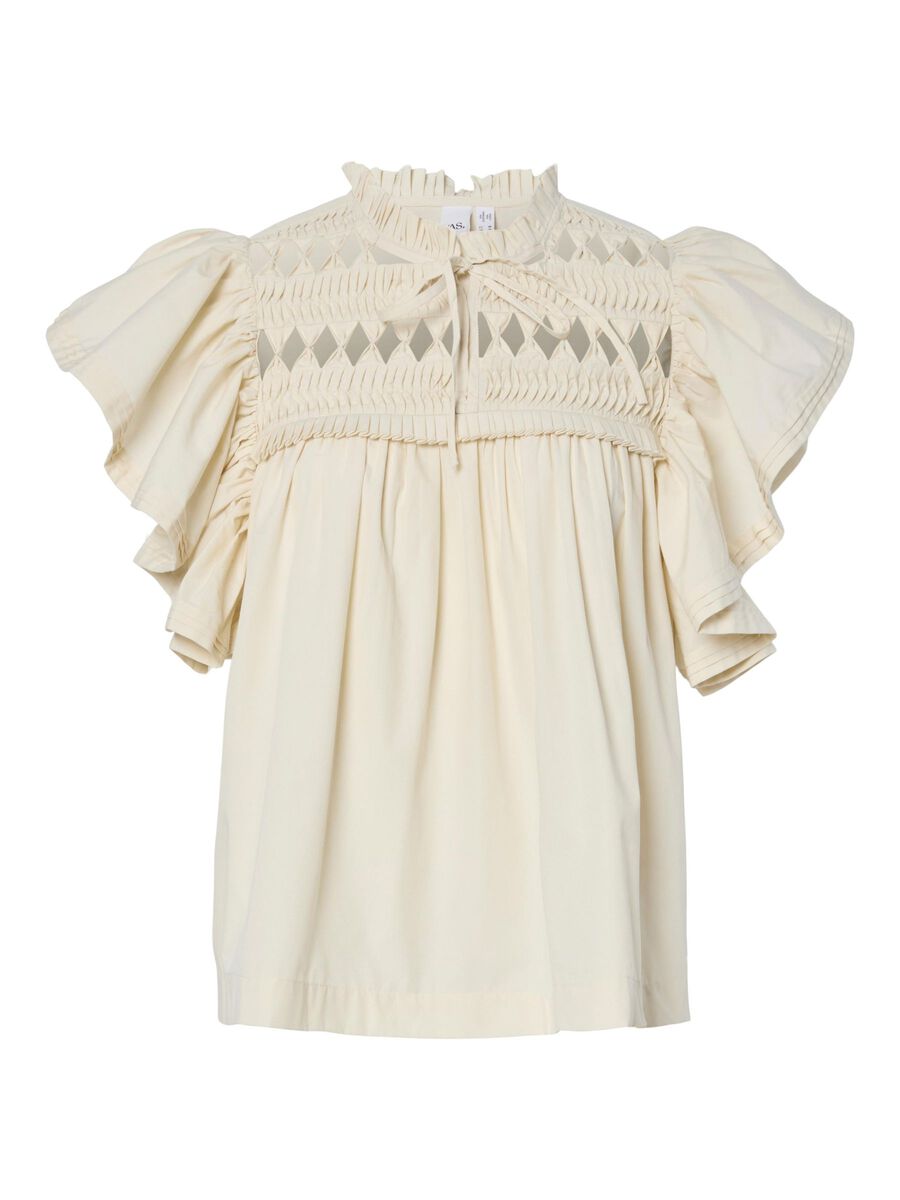 YAS YASLUERA SHORT SLEEVED BLOUSE, Birch, highres - 26039620_Birch_001.jpg