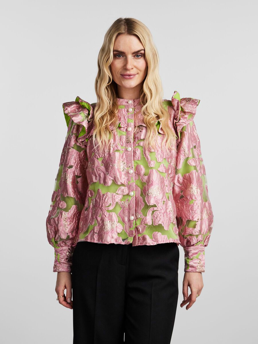 YAS YASPASTELFLOWER SKJORTE, Lime Green, highres - 26030495_LimeGreen_003.jpg