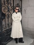 Product image thumbnail - YASELSANA LANG TRENCHCOAT, Travertine | 5