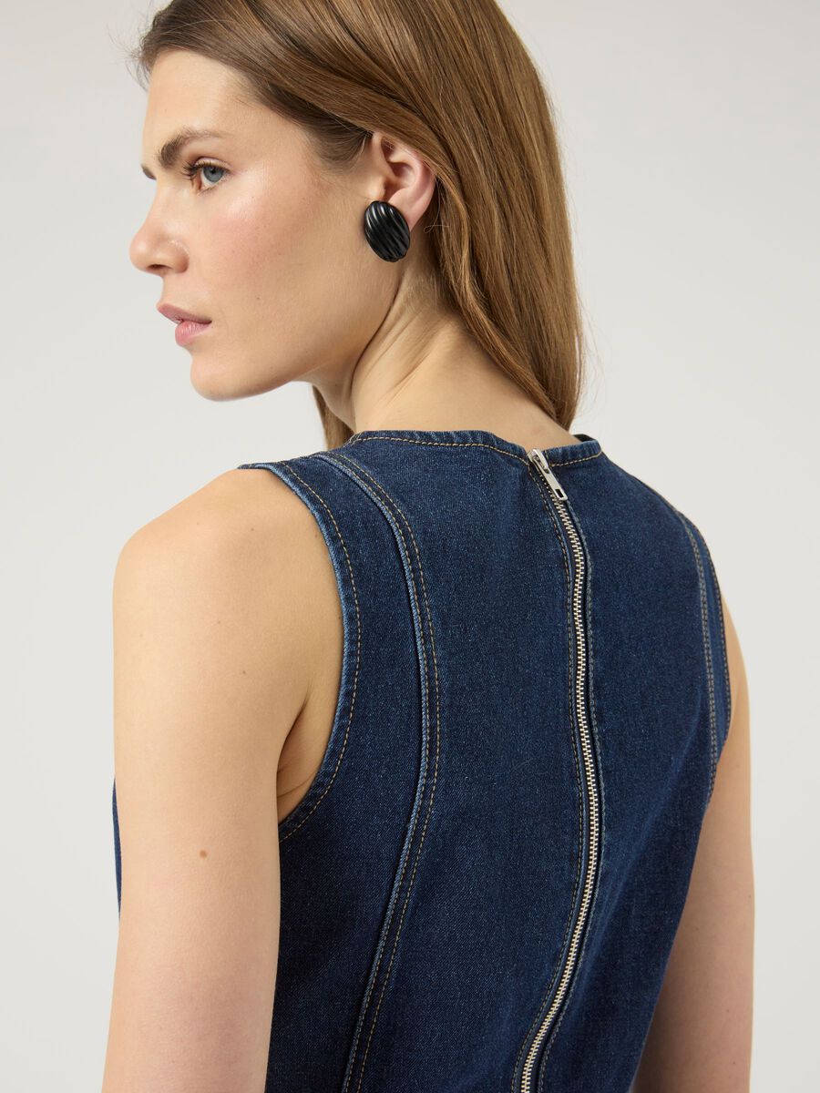 Carousel image - YASTOVE LONG  DENIM DRESS, Medium Blue Denim | 5