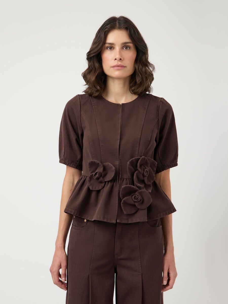 Product carousel image - YASELSIE DENIM JACKET, Coffee Bean | 1