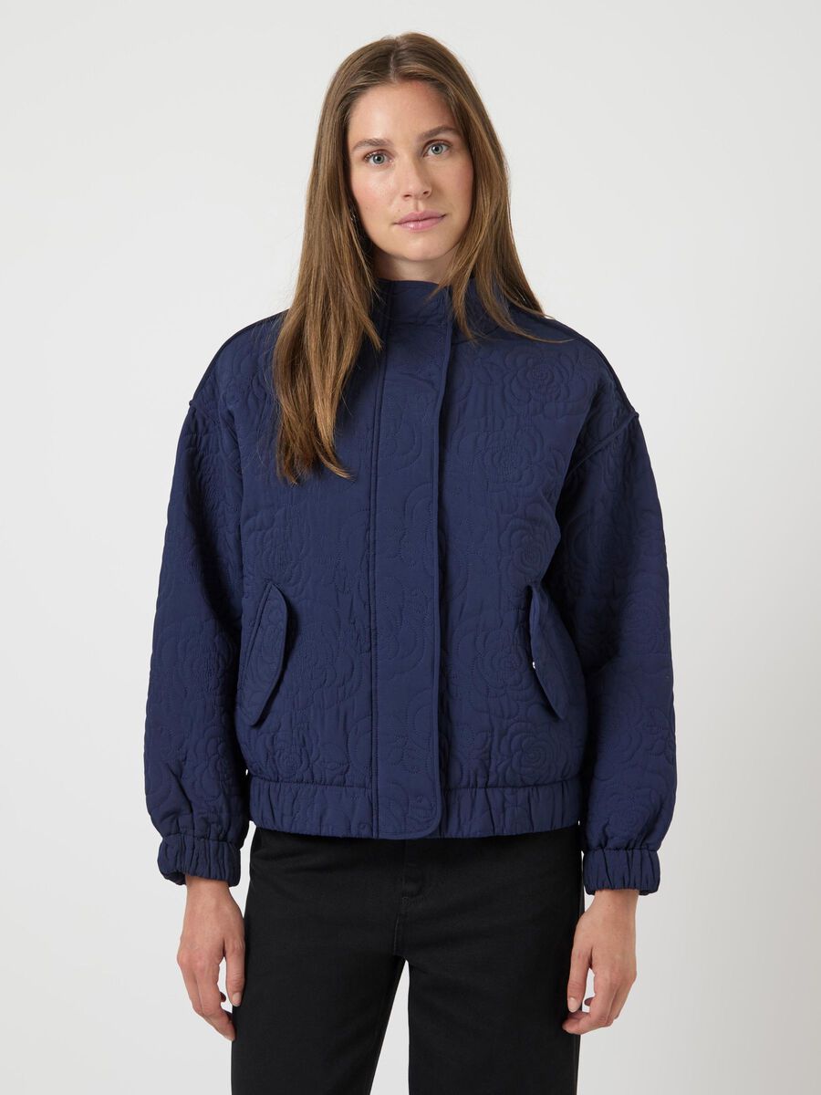 YAS YASFIPURA QUILTED JACKET, Navy Blazer, highres - 26037925_NavyBlazer_003.jpg
