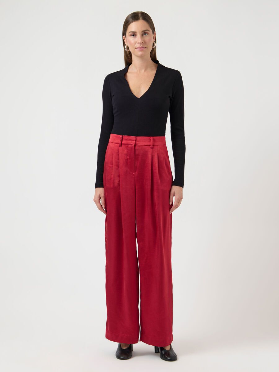 Product carousel image - YASVIMA SATIN TROUSERS, Jester Red | 1