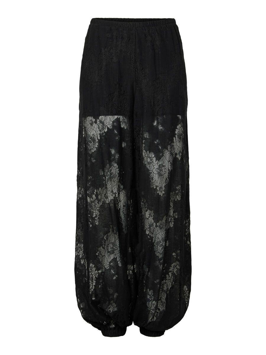 Carousel image - YASALBERTE HW BALLOON LACE TROUSERS, Black | 6