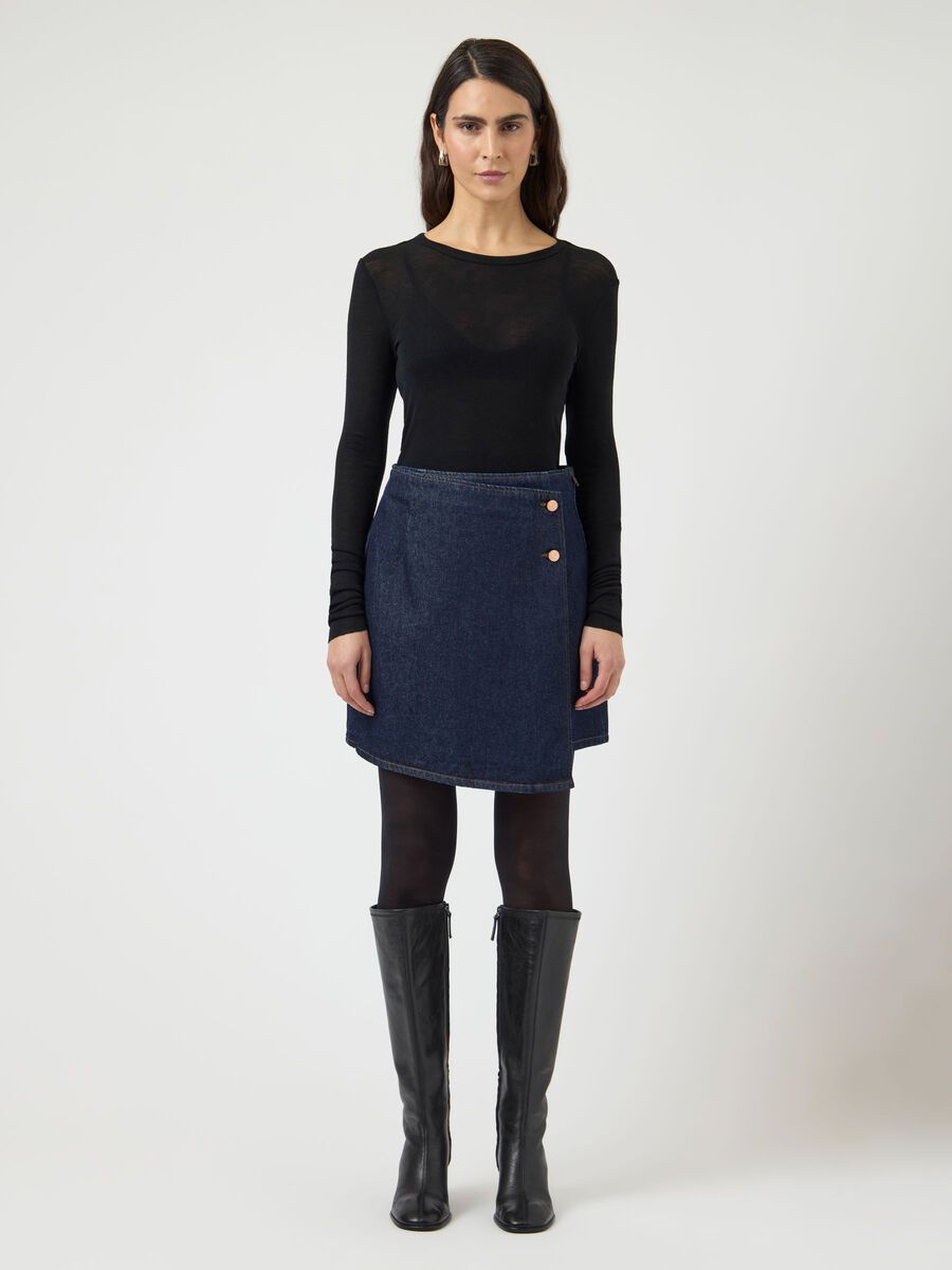 Product carousel image - YASLISANA JUPE PORTEFEUILLE, Dark Blue Denim | 1