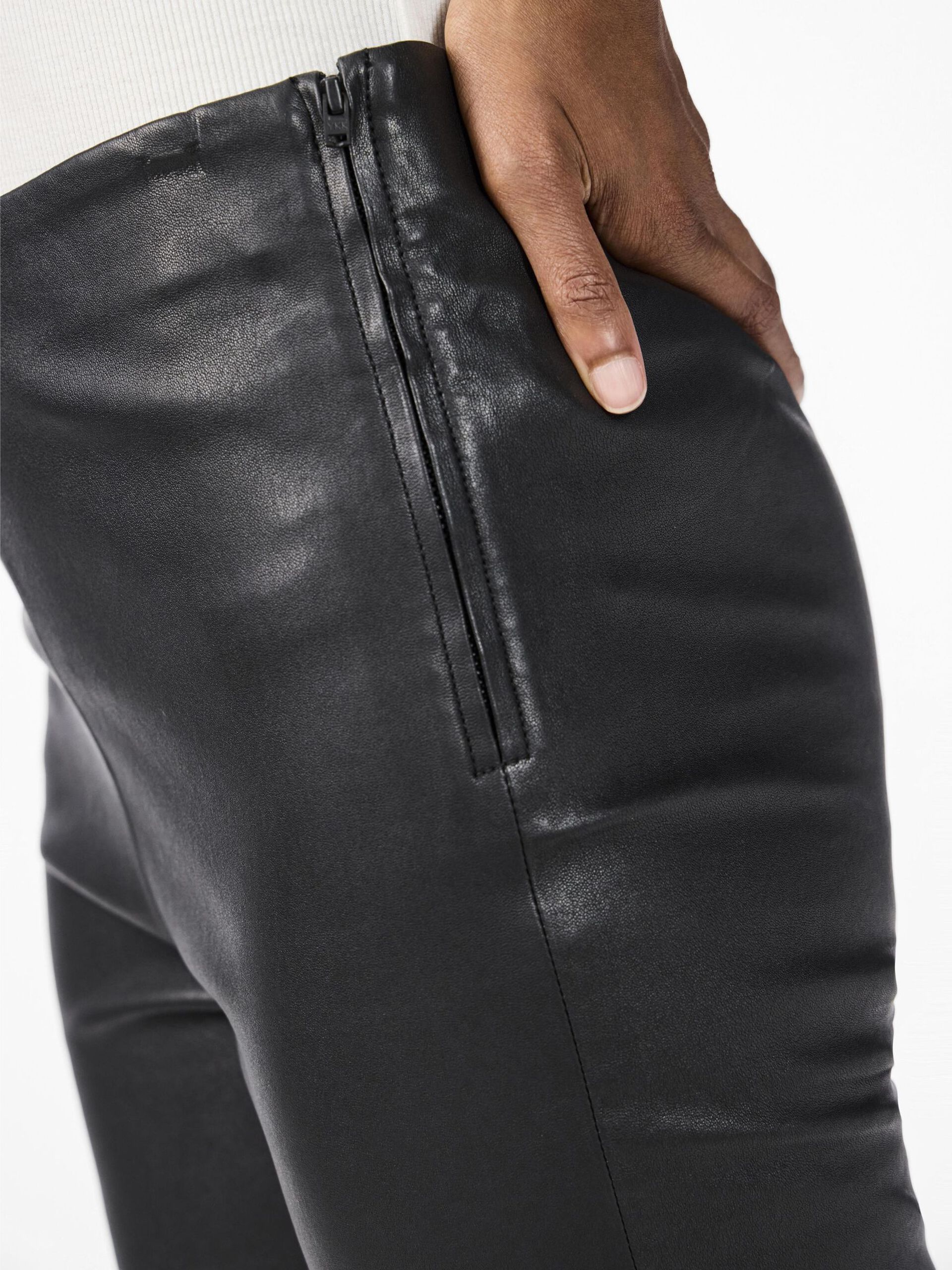 Carousel image - YASZELLU LEATHER TROUSERS, Black | 3