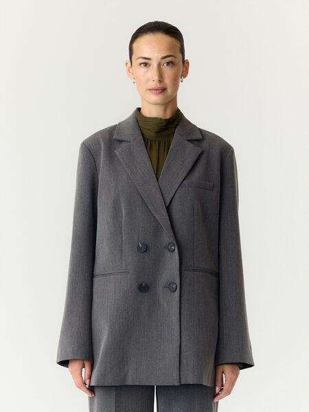YAS YASLIKKA OVERSIZED BLAZER, Dark Grey Melange, highres - 26030710_DarkGreyMelange_003.jpg