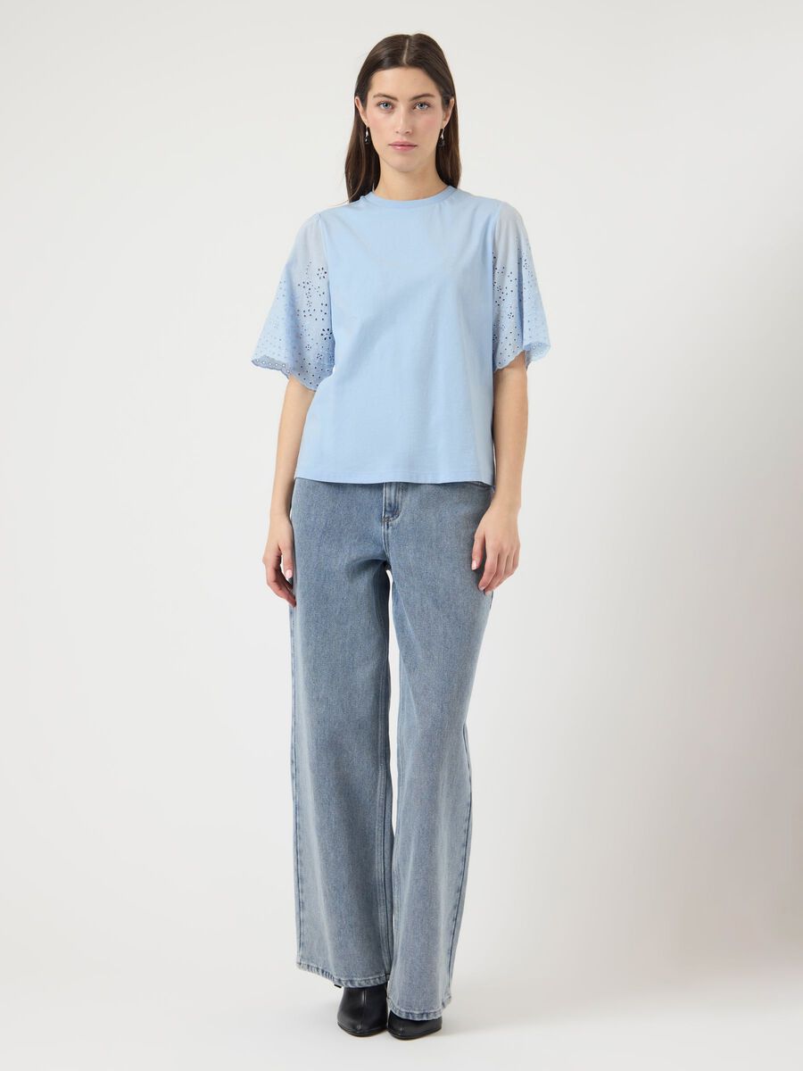 Carousel image - YASLEX BRODERIE ANGLAISE T-SHIRT, Clear Sky | 4