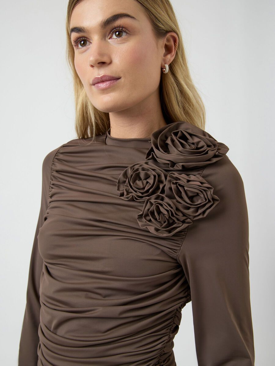 Carousel image - YASDONA LONG SLEEVED TOP, Chocolate Brown | 3