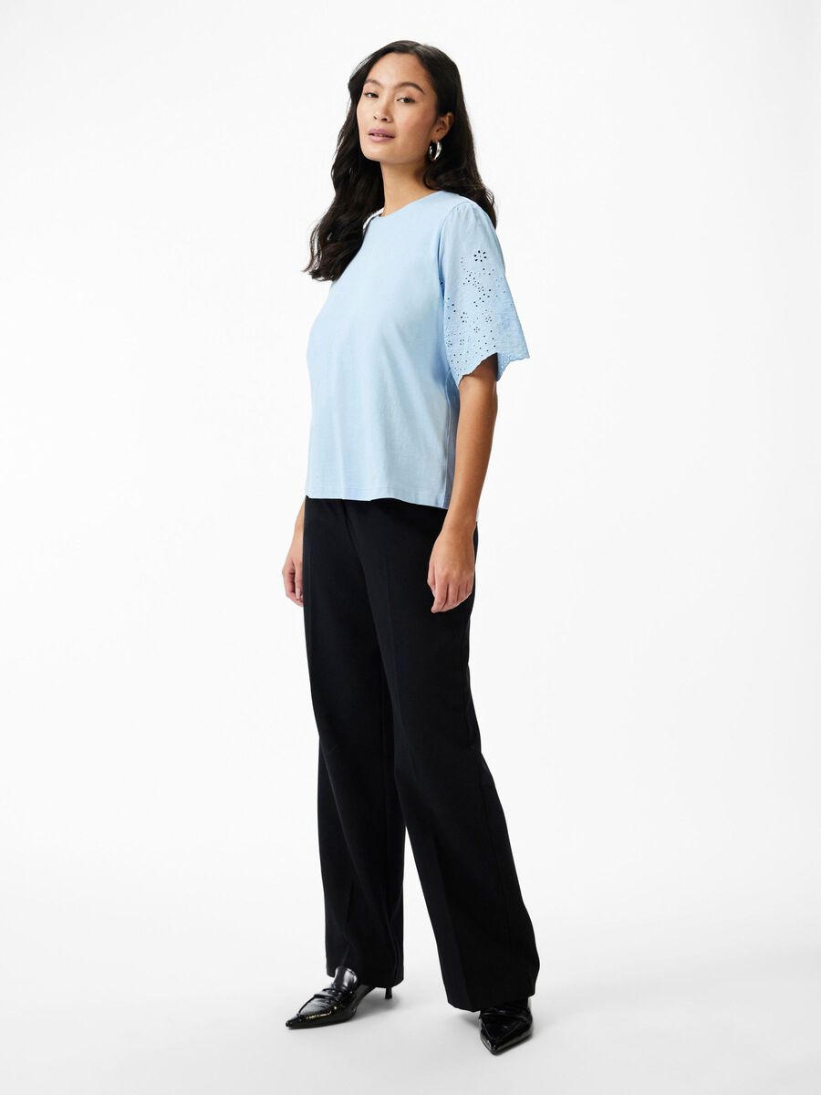 Carousel image - YASLEX BRODERIE ANGLAIS T-SHIRT, Clear Sky | 4