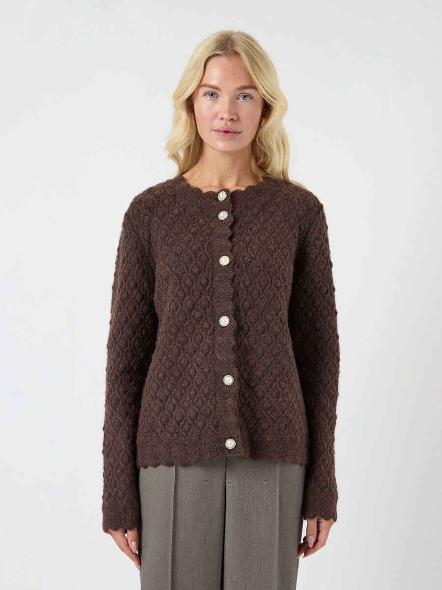Carousel image - YASBUBBLE CARDIGAN EN MAILLE, Hot Fudge | 1