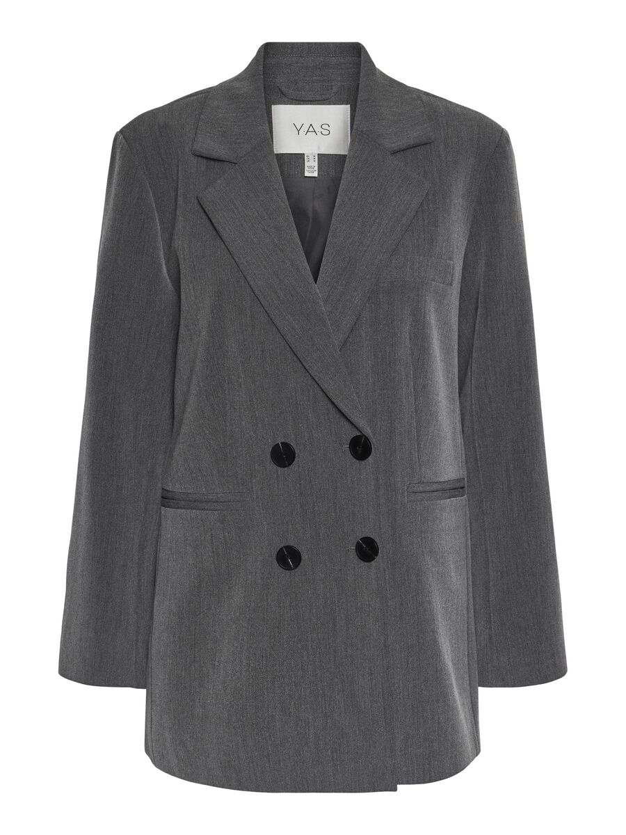 YAS YASLIKKA OVERSIZED BLAZER, Dark Grey Melange, highres - 26030710_DarkGreyMelange_001.jpg