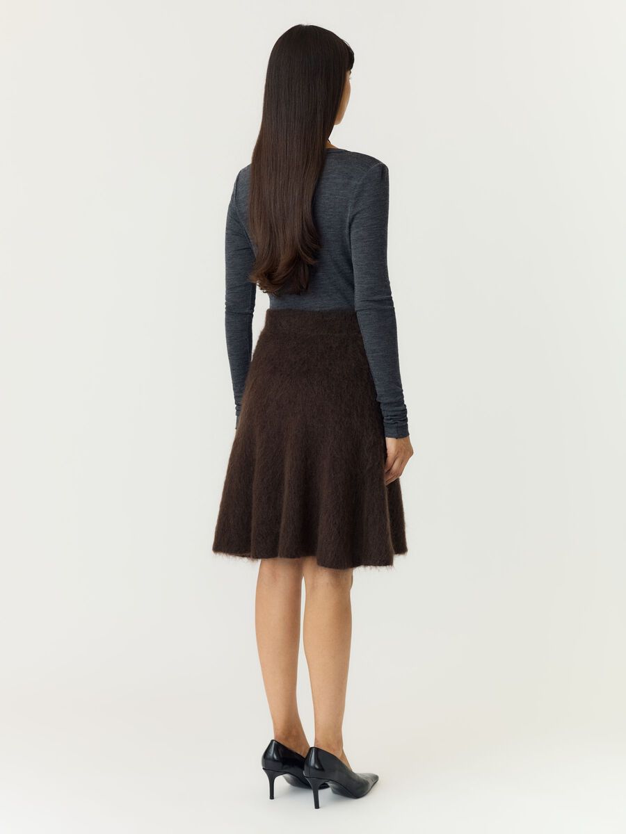 Carousel image 2 YASTILDE HW MOHAIR BLEND KNIT  MINI SKIRT, Mole