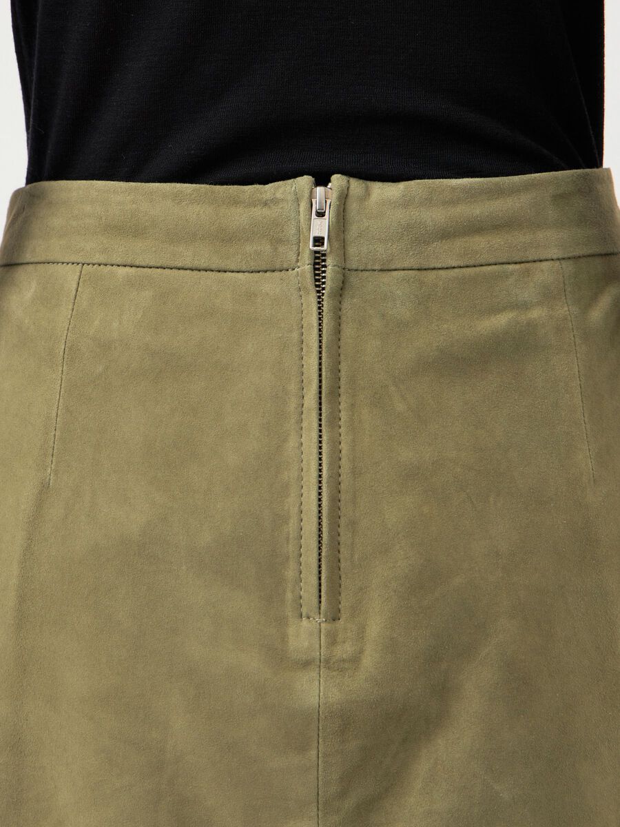 Carousel image - YASENA HW SUEDE LEATHER  SKIRT, Aloe | 3