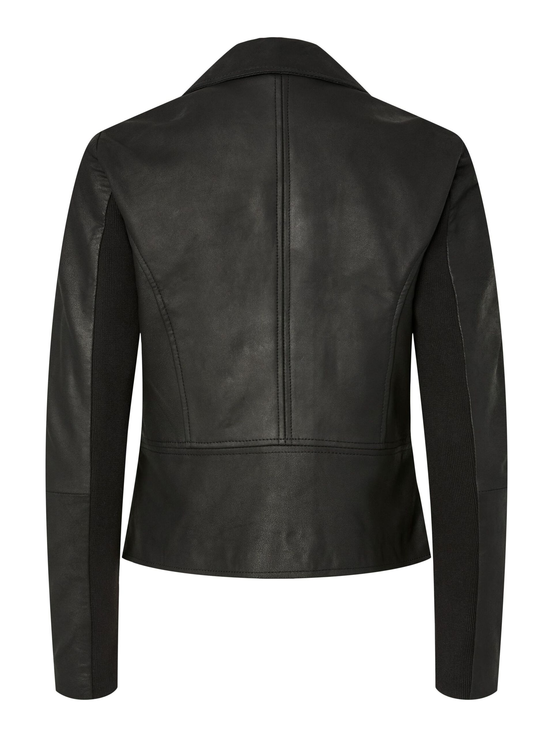 Carousel image - YASSOPHIE LEATHER BIKER JACKET, Black | 3