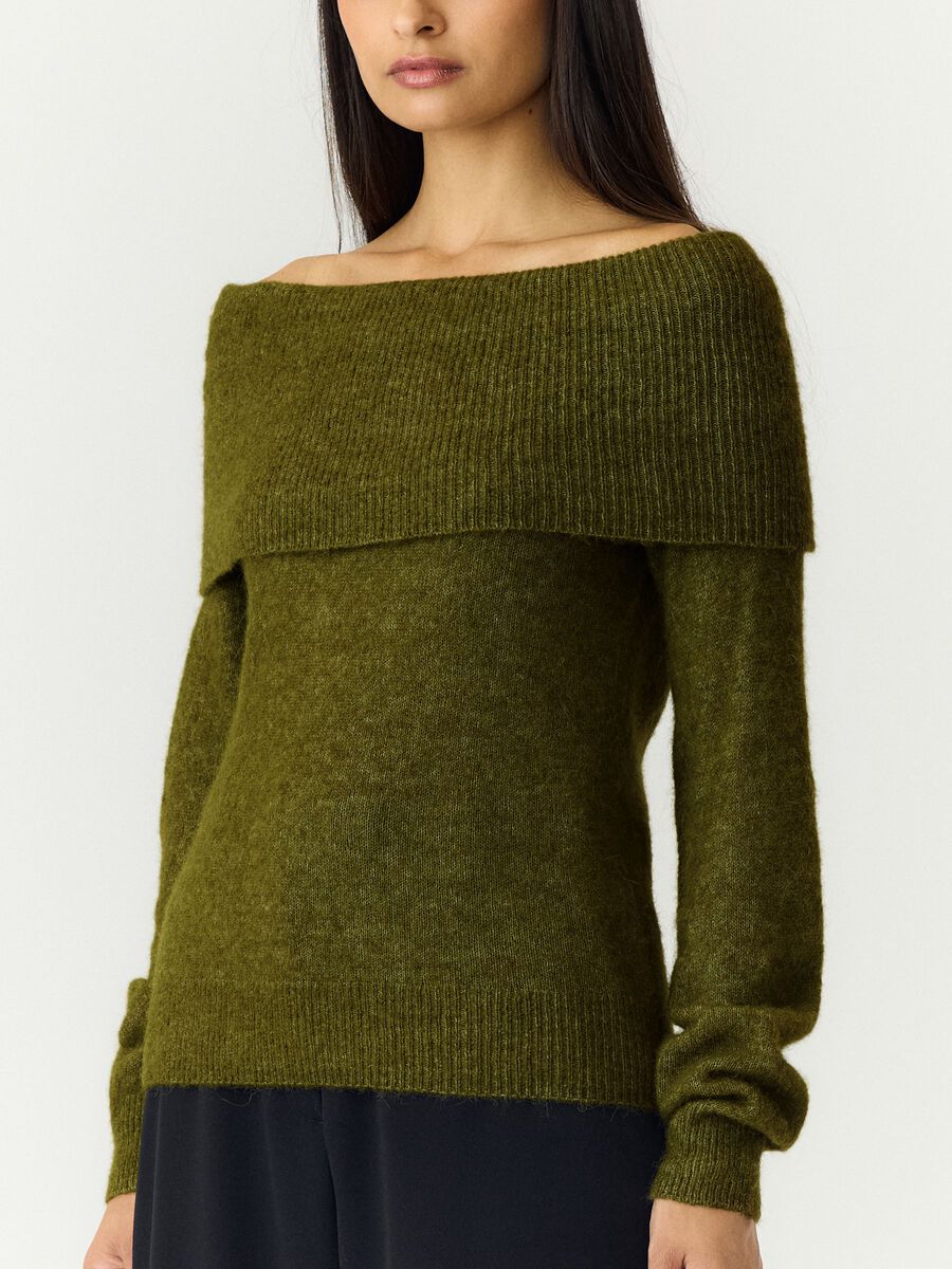 Carousel image 3 YASJOHI OS WOOL BLEND  PULLOVER, Fir Green