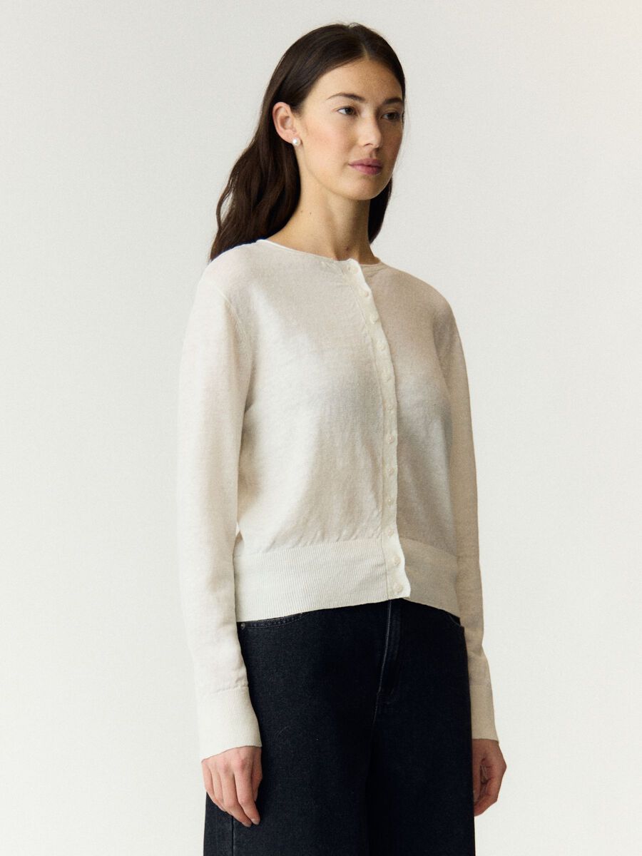 Product carousel image - YASLINNEA  KNITTED CARDIGAN, Pristine | 2
