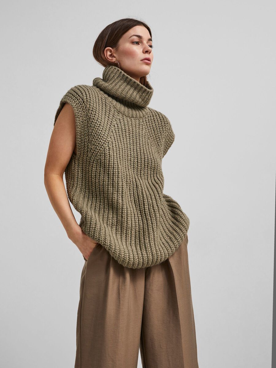 Y.A.S YASFLIP KNITTED VEST, Vetiver, highres - 26025372_Vetiver_003.jpg