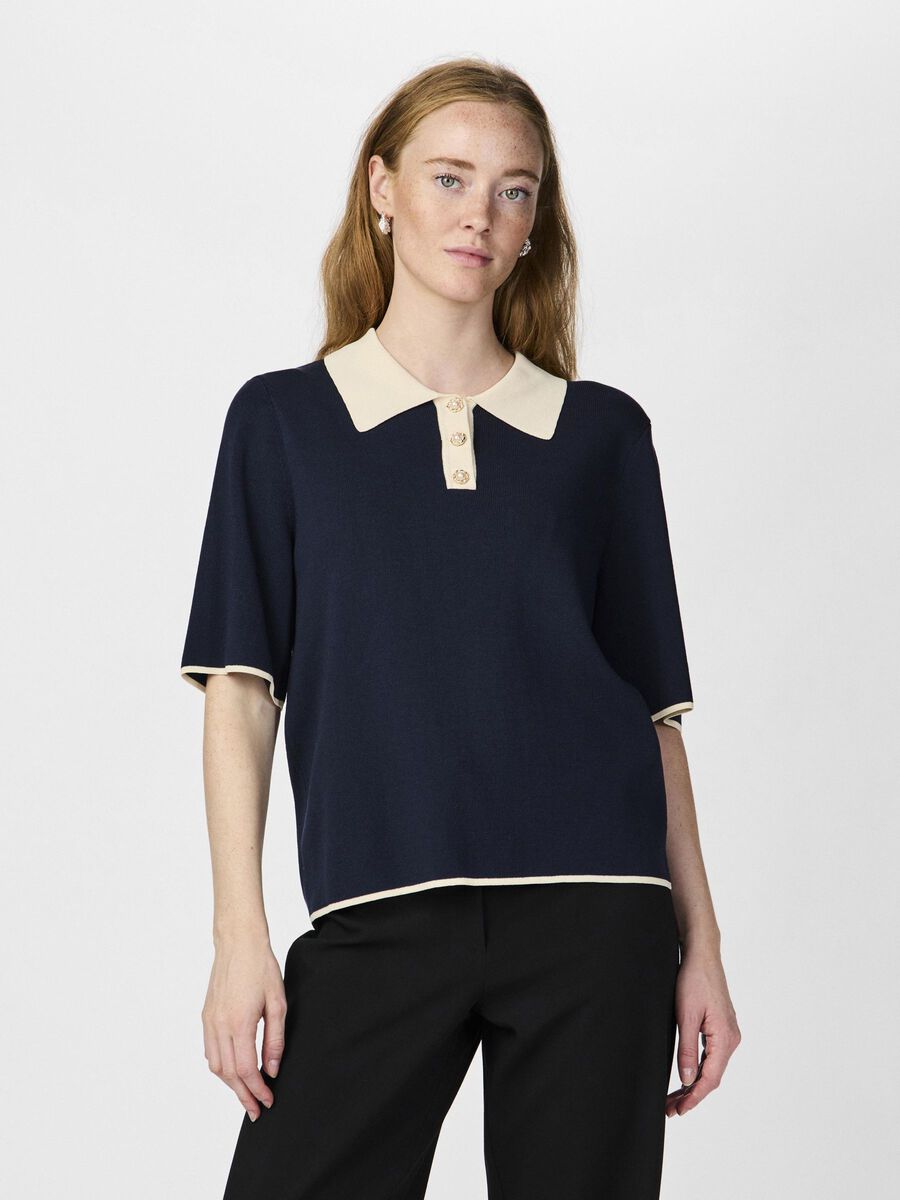 YAS YASMILLE GEBREIDE TOP, Navy Blazer, highres - 26034723_NavyBlazer_1170625_003.jpg