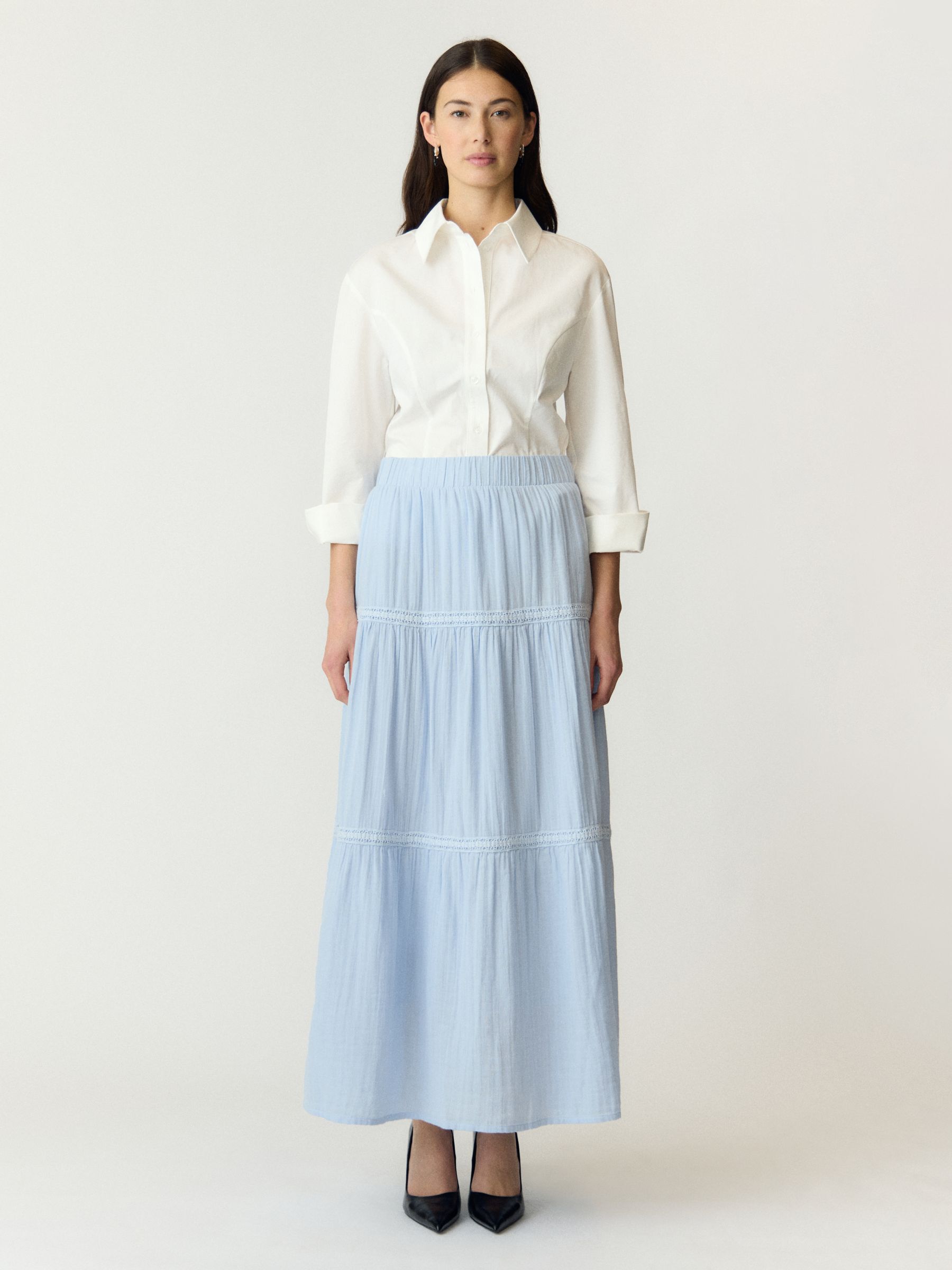 YASANINI HW MAXI SKIRT | Blue | YAS® UK