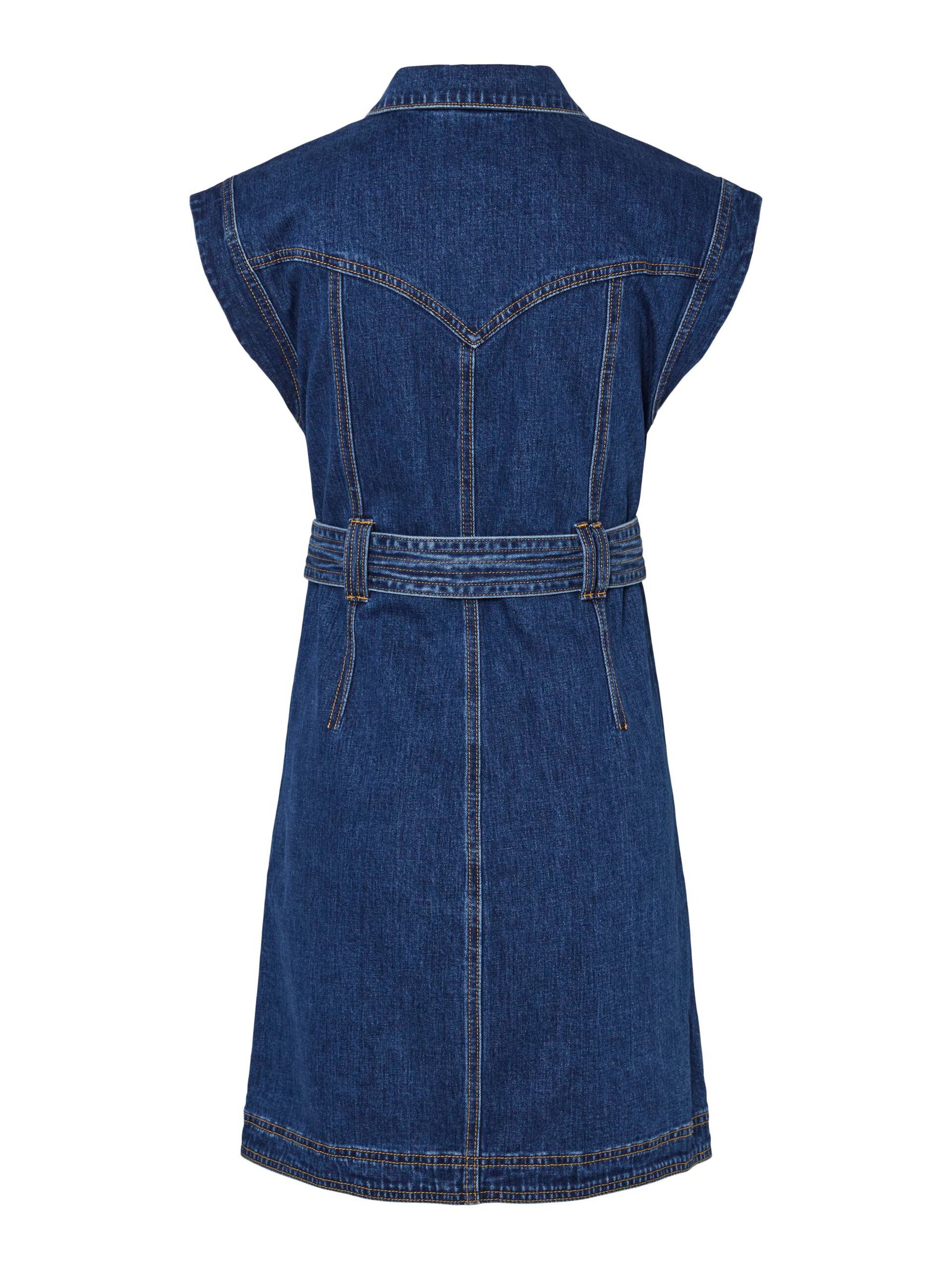 Carousel image - YASNEMA SHORT DRESS, Medium Blue Denim | 6