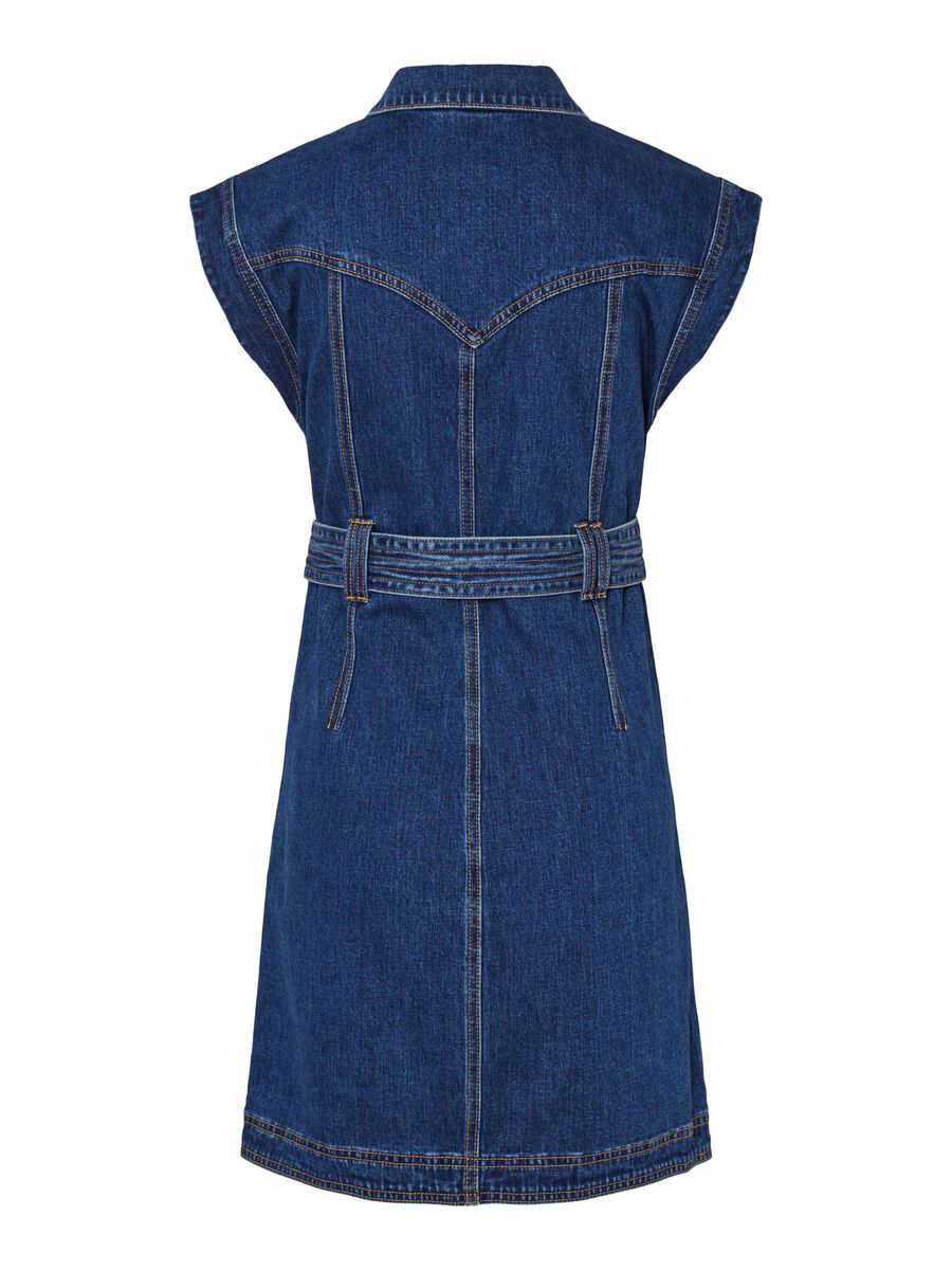 Carousel image - YASNEMA KORTE JURK, Medium Blue Denim | 6