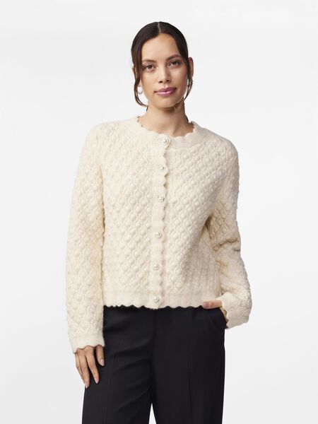 YAS YASBUBBLE STRIKKET CARDIGAN, Birch, highres - 26033202_Birch_003.jpg
