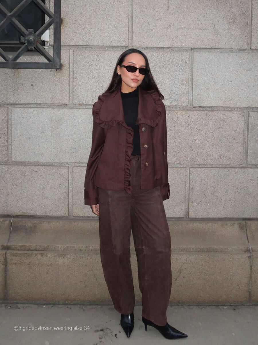 Carousel image - YASLINA MW SUEDE LEATHER TROUSERS, Seal Brown | 6