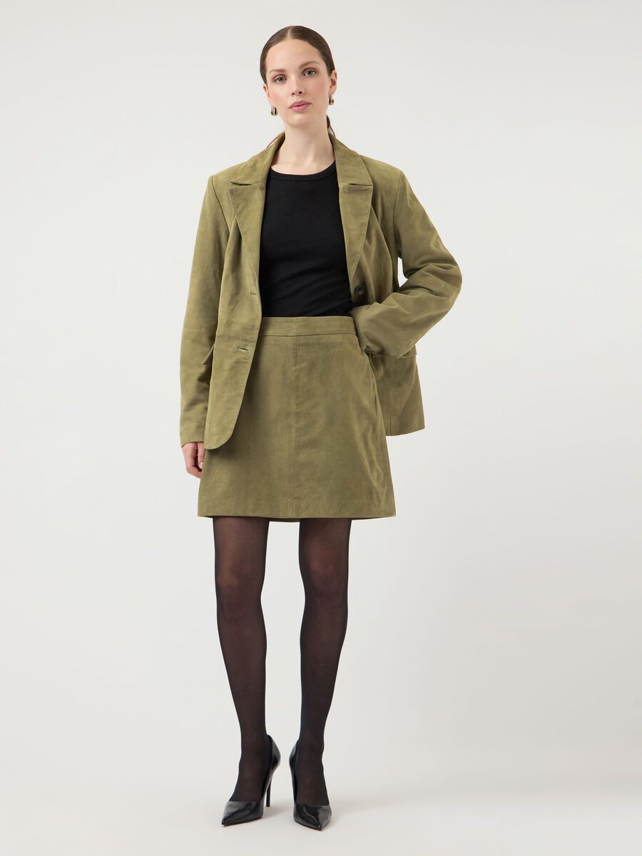 Product carousel image - YASENA HW SUEDE LEER ROK, Aloe | 1