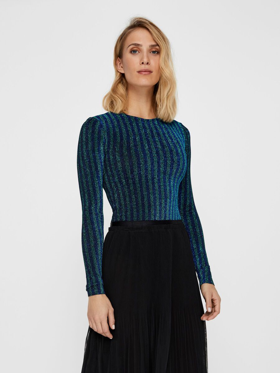 YAS METALLIC GLITTER BODYSUIT, Ultramarine Green, highres - 26014634_UltramarineGreen_691357_003.jpg